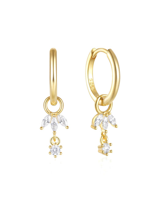 Flower Earrings with Zirconia – Maude
