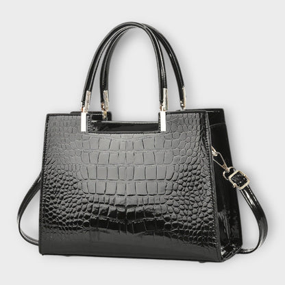 Olivia - Glossy Crocodile Pattern Handbag